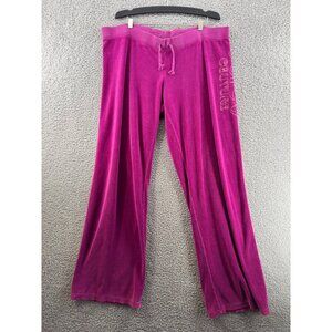 Juicy Couture Womens Velour Pants Size XLarge Purple Drawstring Waist